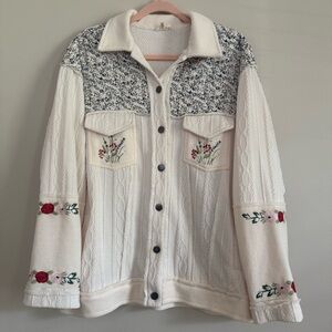 POL Floral Embroidered Women's Jacket Size Medium